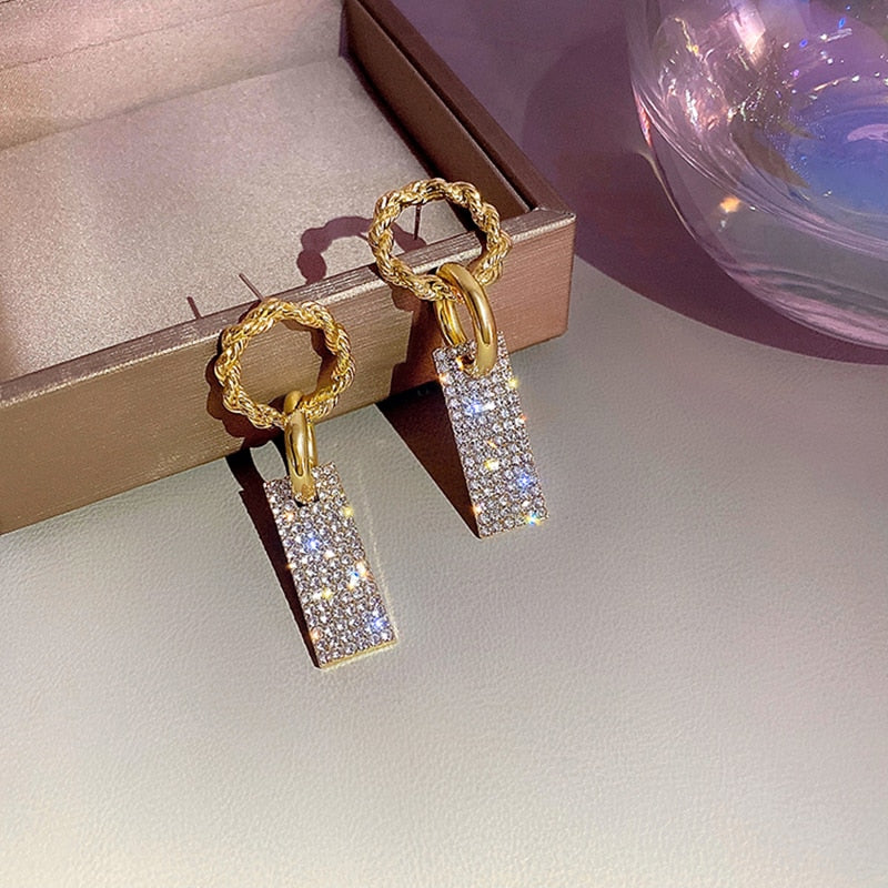 18 karaat vergulde diamanten oorbellen