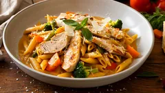 Gezond eten was nog nooit zo makkelijk: pasta met kip en seizoensgroenten