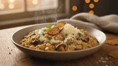 Maak indruk met deze feestelijke risotto zonder wijn